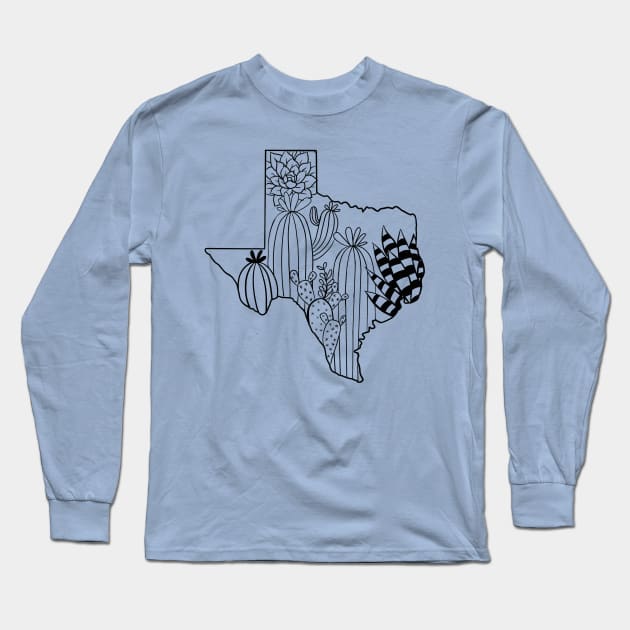 Succulents Texas western graphic Long Sleeve T-Shirt by Karley’s Custom Creations